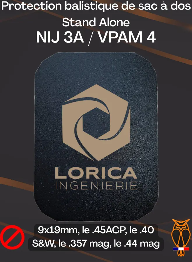 Protection balistique de sac à dos Stand Alone- NIJ3A-VPAM4 - LORICA